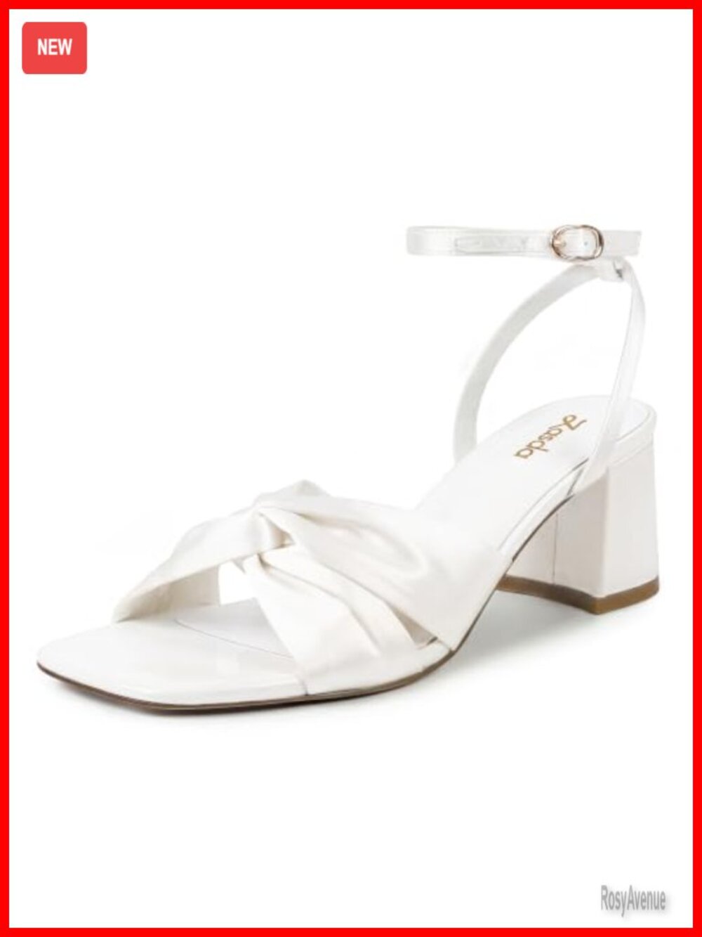2.75 Block Heels Square Open Toe Adjustable Ankle Strap Wedding Shoes